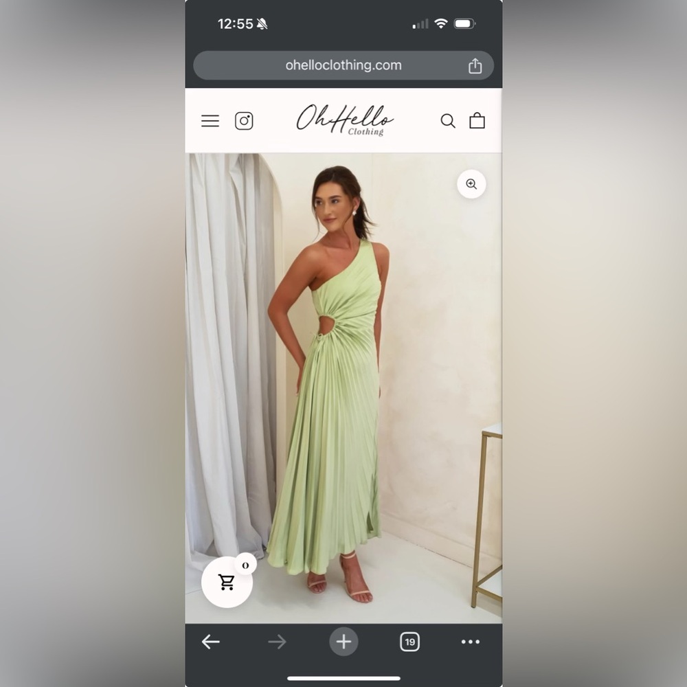 Elegant One-Shoulder Green Dress